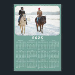 Modern 2025 Magnetic Photo Calendar Teal Green<br><div class="desc">This modern minimalist style 2025 magnetic calendar is easy to customize with a personal photo to create a unique keepsake for loved ones. Click the "Personalize" button and change the photo to get the result with the same stylish frame-look edges around the picture. This design in teal green and white...</div>