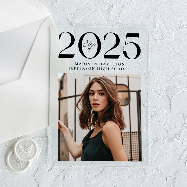 Modern 2025 Photo Acrylic Graduation Announcement (Creator Uploaded)