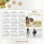 Modern 2025 Photo Calendar Magnet Black White Gold<br><div class="desc">This modern 2025 magnetic calendar in minimalist style is easy to customize with personal photos to create a unique keepsake for your loved ones. The black and white design with colorful pictures and golden text looks stylish and clear. Click "Personalize" ("View Product Details" / "Personalize") and change the pictures to...</div>