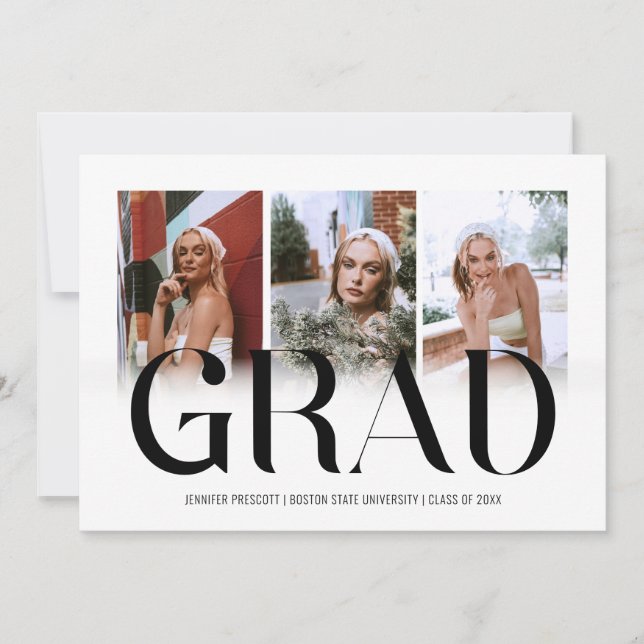 Modern 2025 Photo Collage Graduation Announcement (Front)