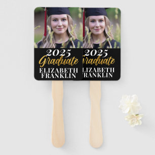 Modern 2025 Photo Graduation School Colors Hand Fan