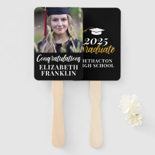 Modern 2025 Photo Graduation School Colors Hand Fan