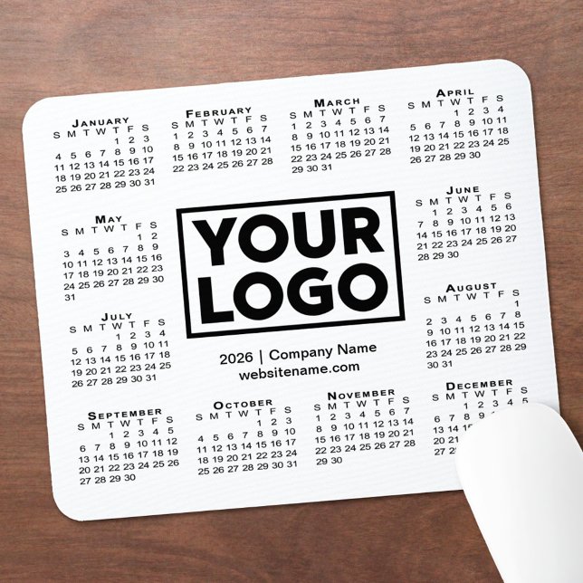 Modern 2026 Calendar Business Company Logo Mouse Pad (Modern 2026 Calendar Business Company Logo Mouse Pad, in situ)