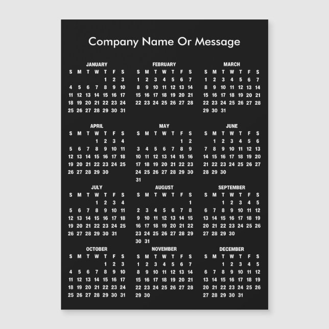 Modern 2026 Calendar Company Name Magnet (Front)