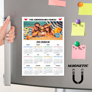 Modern 2026 Calendar Custom Photo Collage Magnet