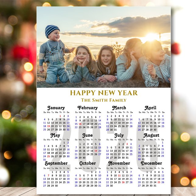 Modern 2026 Calendar Gold Script Simple Magnetic (Creator Uploaded)