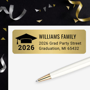 Modern 2026 Gold Graduation Return Address Label