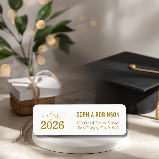 Modern 2026 Gold Script Typography Graduation Label (Creator Uploaded)