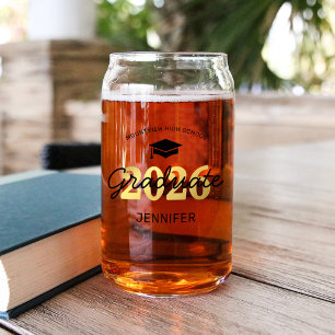 Modern 2026 Graduate Name Can Glass