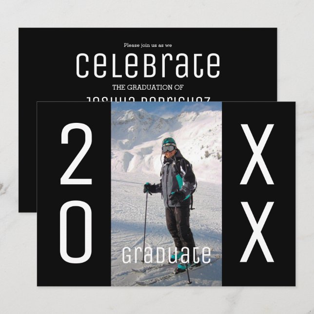 Modern 2026 Graduate Photo Graduation Party Invitation (Front/Back)