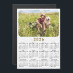 Modern 2026 Magnetic Photo Calendar Black White<br><div class="desc">This 2026 calendar magnet in a modern minimalist style is easy to customize with a personal photo to create a unique keepsake. It is optimized for 5x7 inches magnetic card, so if you choose other size, you might need to adjust the design inside the design tool. The black and white...</div>