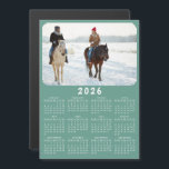 Modern 2026 Magnetic Photo Calendar Teal Green<br><div class="desc">This modern minimalist style 2026 magnetic calendar is easy to customize with a personal photo to create a unique keepsake for loved ones. Click the "Personalize" button and change the photo to get the result with the same stylish frame-look edges around the picture. This design in teal green and white...</div>
