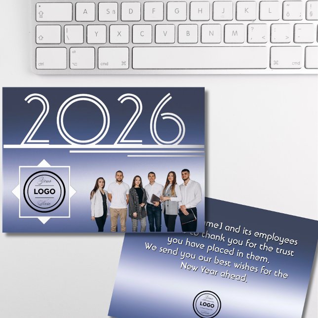 Modern 2026 New Year Logo Photo Greeting Card (Creator Uploaded)