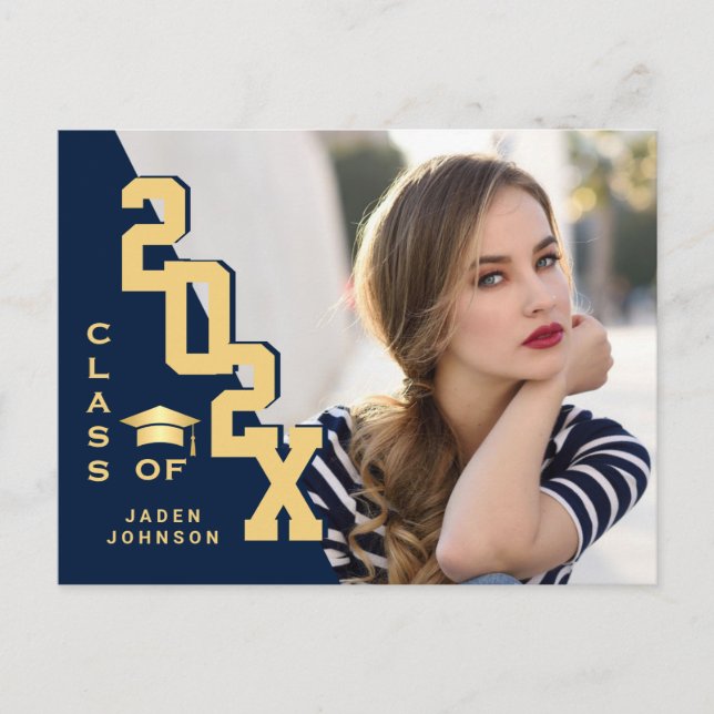 Modern 2026 PHOTO Grad Graduation Party Invitation Postcard (Front)