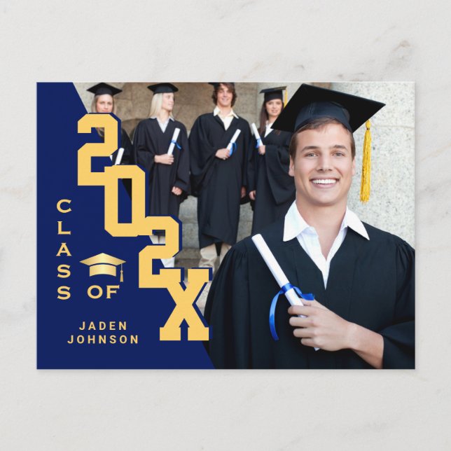 Modern 2026 PHOTO Grad Graduation Party Invitation Postcard (Front)