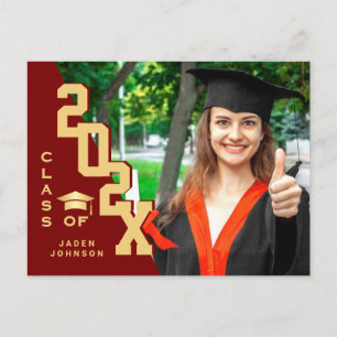 Modern 2026 PHOTO Grad Graduation Party Invitation Postcard