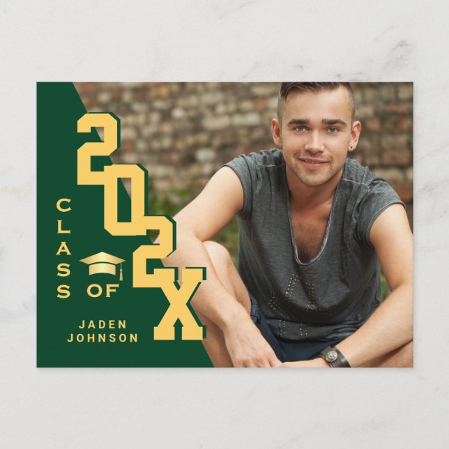 Modern 2026 PHOTO Grad Graduation Party Invitation Postcard (Front)