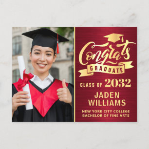 Modern 2026 PHOTO Graduation Party Invitation Postcard