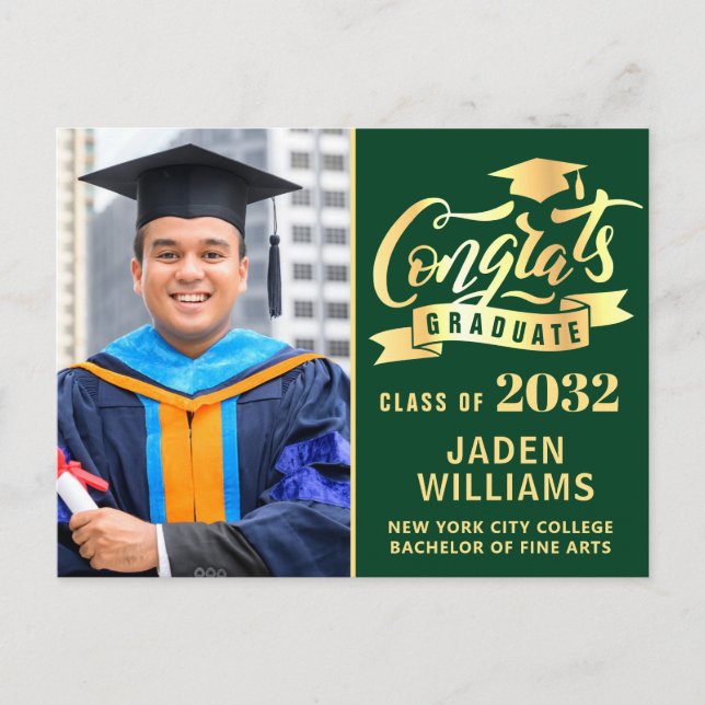 Modern 2026 PHOTO Graduation Party Invitation Postcard (Front)