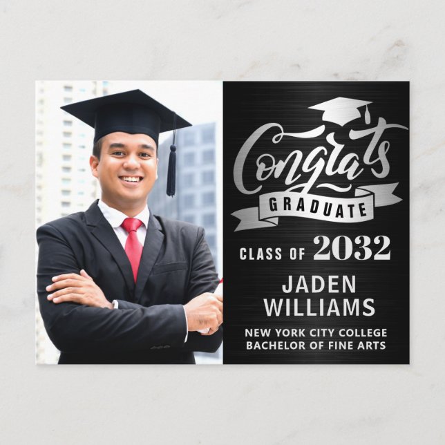 Modern 2026 PHOTO Graduation Party Invitation Postcard (Front)