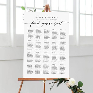 Modern 20 Tables Find Your Seat Seating Chart Foam Board