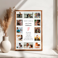 Modern 20th Anniversary Custom Photo Collage