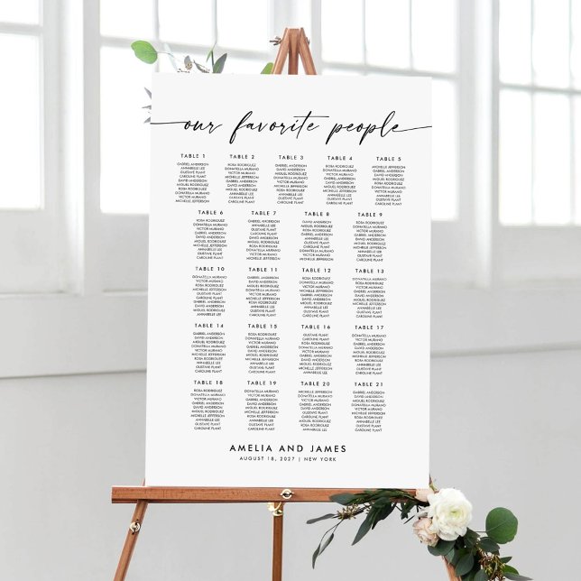 Modern 21 Tables Our Favorite People Seating Chart (Creator Uploaded)