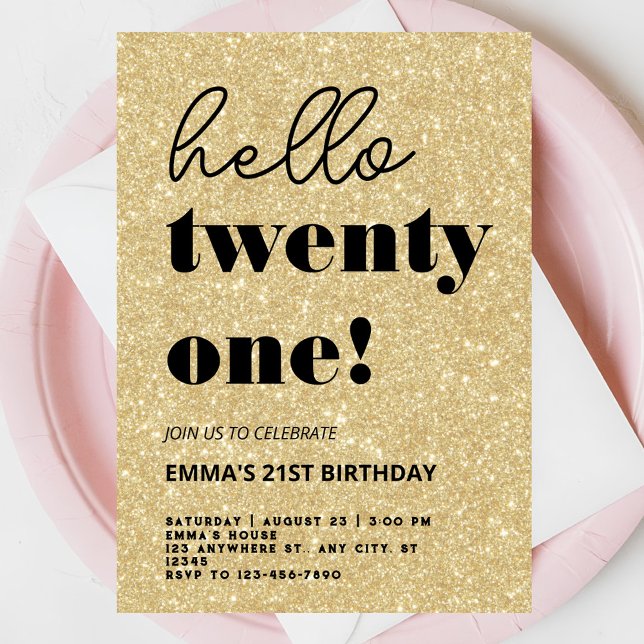 Modern 21st Birthday Invitation (Creator Uploaded)
