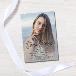 Modern 21st Birthday Photo Invitation<br><div class="desc">Modern Minimalist Photo 21st Birthday Party Invitation - featuring your favorite photo. Invitation also features pretty,  modern calligraphy. You can easily change the color on the back of the invitation to coordinate with your photo.</div>