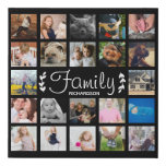 Modern 22 Photo Collage Family Name Faux Canvas Print at Zazzle