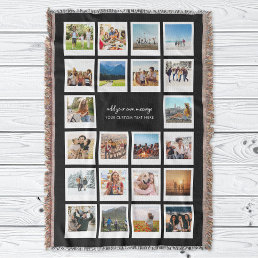 Modern 22 Picture Personalized Photo Collage Throw Blanket