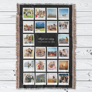 Modern 22 Picture Personalized Photo Collage Throw Blanket