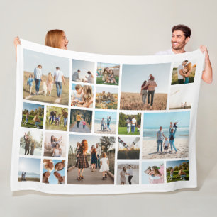 Modern 23 Photo Collage Fleece Blanket