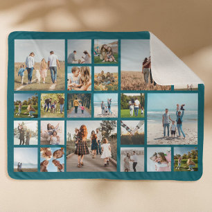 Modern 23 Photo Collage Sherpa Blanket