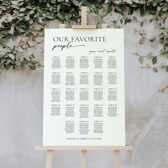 Modern 23 Tables Welcome Seating Chart Foam Board (Creator Uploaded)