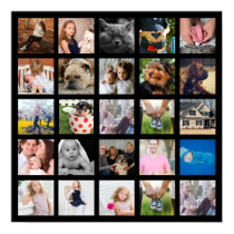 Modern 25 Family Photo Collage Poster Modern 25 Family Photo Collage Poster