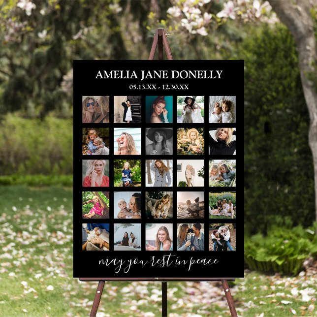 Modern 25 Photo Collage Memorial Foam Board (Creator Uploaded)