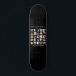 Modern 25 Photo Collage Memorial Skateboard<br><div class="desc">Memorial skateboard, the perfect tribute to your love one, featuring 25 photos, with text that reads their name, birth/death dates and a template saying 'MAY YOU REST IN PEACE'. The font styles, size and background color can be changed by clicking on the customize further link after personalizing, where these options...</div>