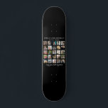 Modern 25 Photo Collage Memorial Skateboard<br><div class="desc">Memorial skateboard, the perfect tribute to your love one, featuring 25 photos, with text that reads their name, birth/death dates and a template saying 'MAY YOU REST IN PEACE'. The font styles, size and background color can be changed by clicking on the customize further link after personalizing, where these options...</div>