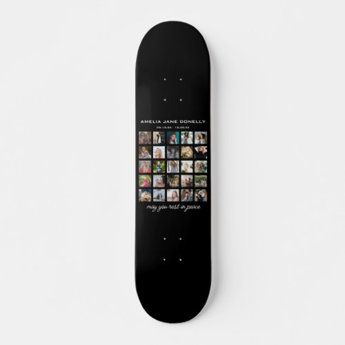 Modern 25 Photo Collage Memorial Skateboard