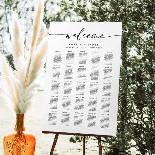 Modern 25 Tables Welcome Seating Chart Foam Board