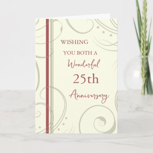 Modern 25th Wedding Anniversary Card