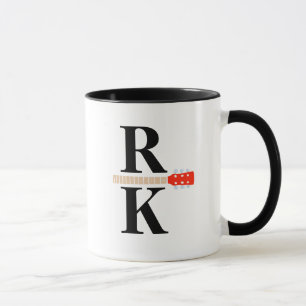 Modern 2-black-initials Monogram clear white Mug