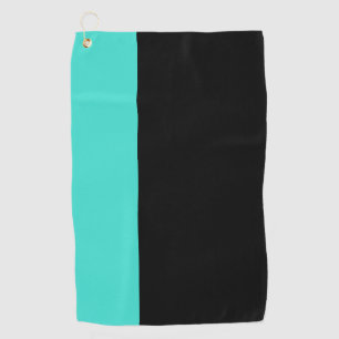 Modern 2 colors Turquoise Blue and Black Golf Towel