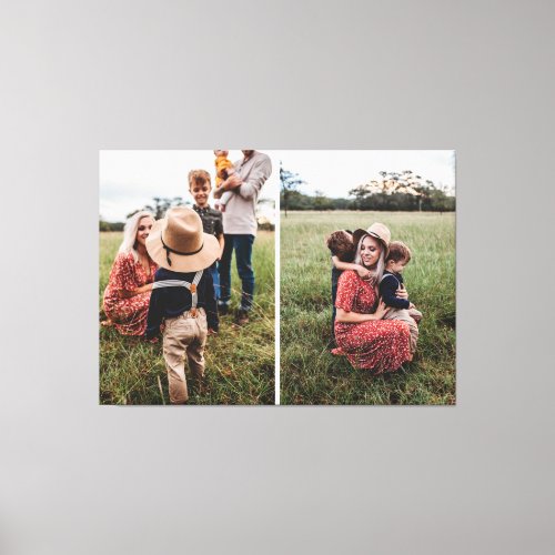 Modern 2 Family Photo Collage  Design Your Own Ca Canvas Print