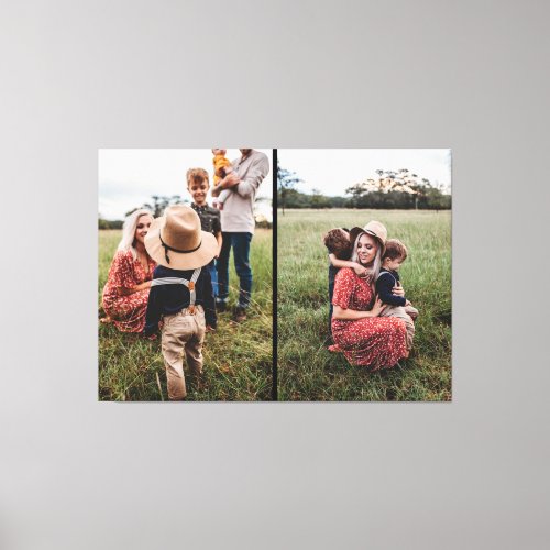 Modern 2 Family Photo Collage  Design Your Own Canvas Print