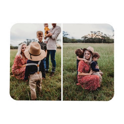 Modern 2 Family Photo Collage  Design Your Own Magnet