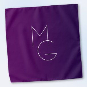 Modern 2 Initials   Deep Purple Subtle Ombre Bandana