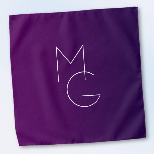 Modern 2 Initials | Deep Purple Subtle Ombre Bandana (Creator Uploaded)