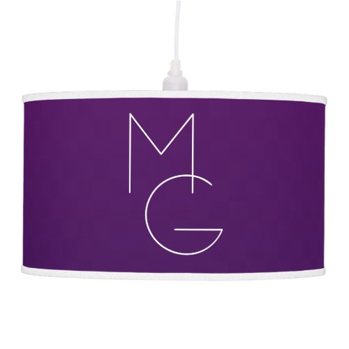 Modern 2 Initials  Deep Purple Subtle Ombre Ceiling Lamp